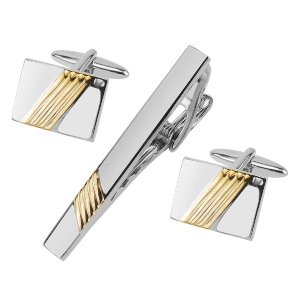 Cufflinks Tie Clip Button Set Shirt Metal Cufflinks Male Shirt Sleeve Button - Image 4