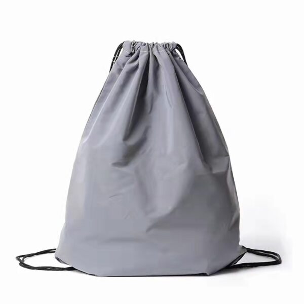 Pull String Reflective Strips Travel Drawstring Bag Reflective Drawstring Bag - Image 3
