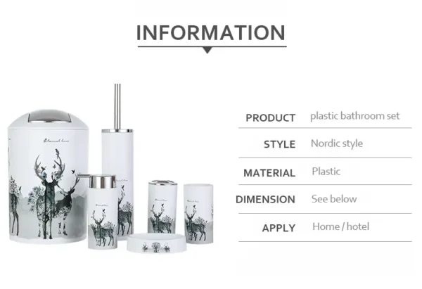 6-in-1 Luxury Sanitary Set - High-Quality Bathroom Plastic Accessories - Image 3