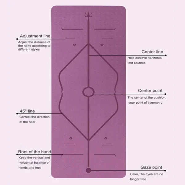 Custom TPE Yoga Mat - Non-Slip, Fitness, Exercise Mat with Posture Line - Image 5