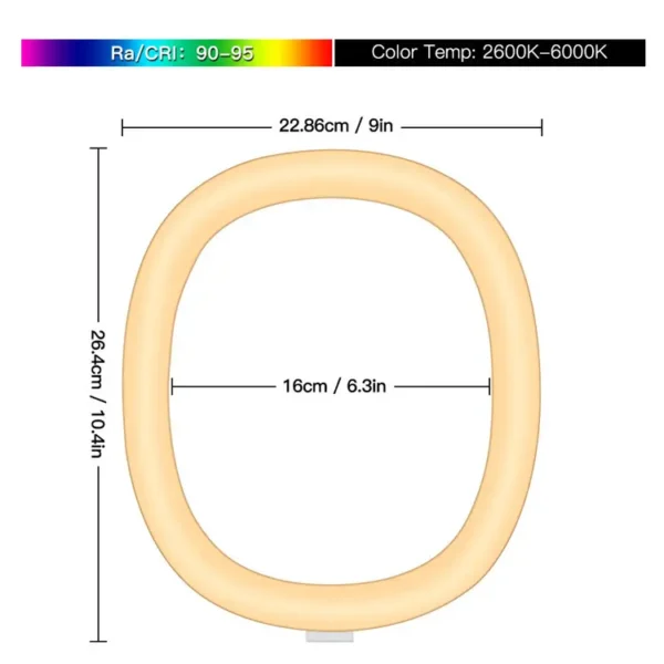 10 Inch Dimmable LED Ring Light - Video Studio Photo Circle Lamp with Tripod Kit - Image 5