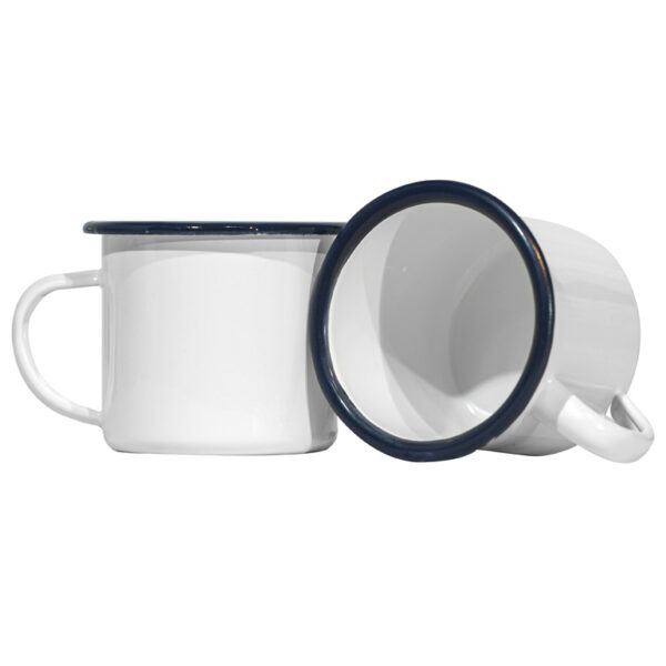12oz Rolled Rim Metal Enamel Camping Cup - Handle Mug - Image 4