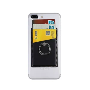Leather Wallet Phone Case - Universal Card Slot, 3M Sticker, Finger Ring
