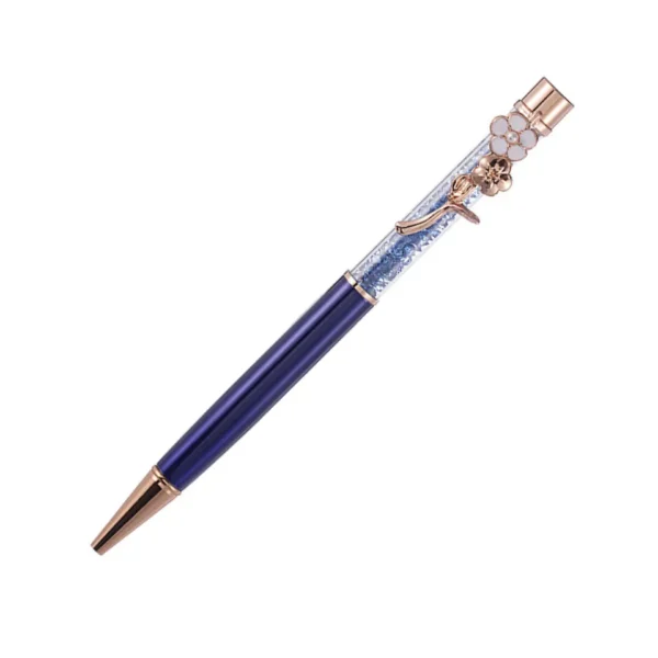 Diamond Flower Metal Quicksand Pen - Rose Gold Office Gift - Image 4