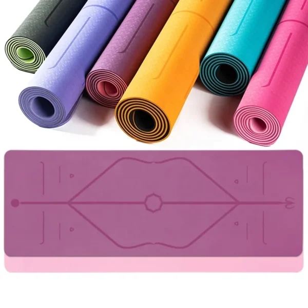 Custom TPE Yoga Mat - Non-Slip, Fitness, Exercise Mat with Posture Line - Image 4