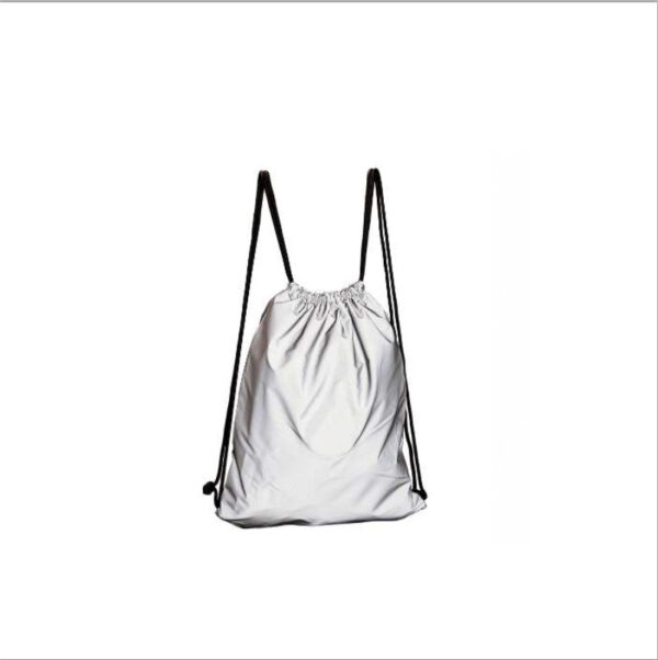 Pull String Reflective Strips Travel Drawstring Bag Reflective Drawstring Bag - Image 2