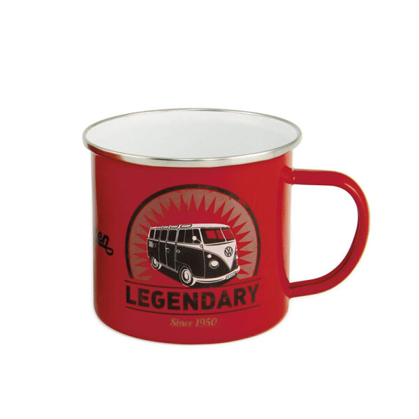 12oz Rolled Rim Metal Enamel Camping Cup - Handle Mug - Image 7