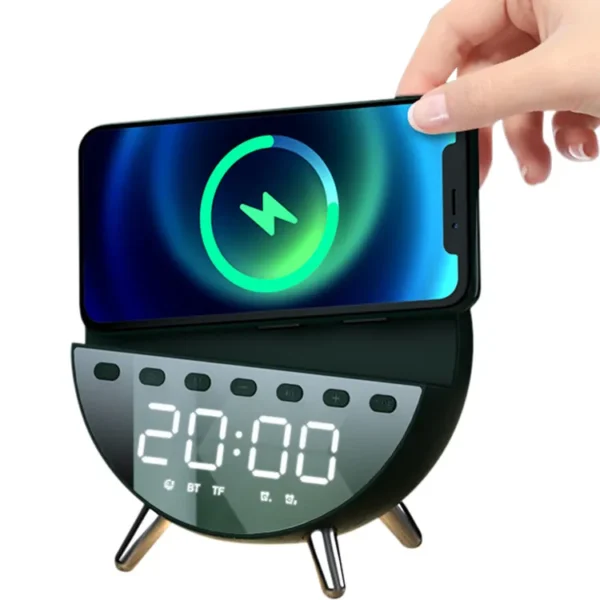 4-in-1 Wireless Charger - BT Speaker, Alarm Clock, LED Night Lamp - Image 6