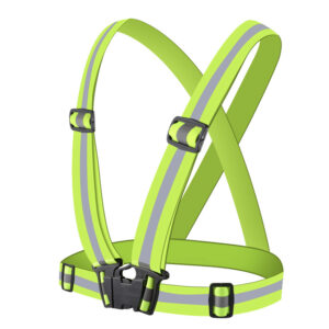 Adjustable Reflective Running Vest - High Vis Safety Sash Belt