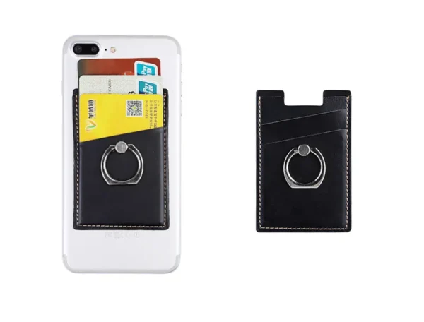 Leather Wallet Phone Case - Universal Card Slot, 3M Sticker, Finger Ring - Image 4