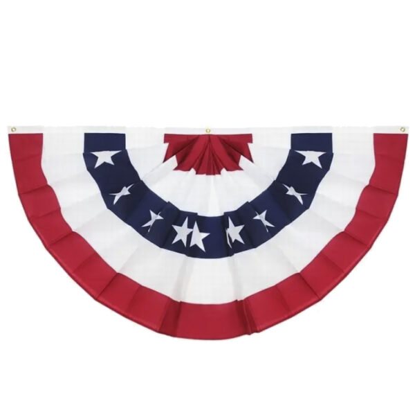 Custom Pleated Fan Flags - Independence Day Decor