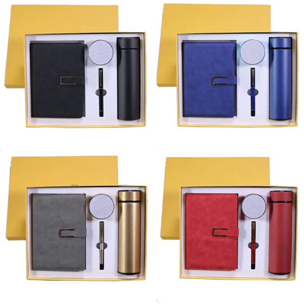 Custom Logo Promo Gift Set - Speaker, Tumbler, Pen, Notebook
