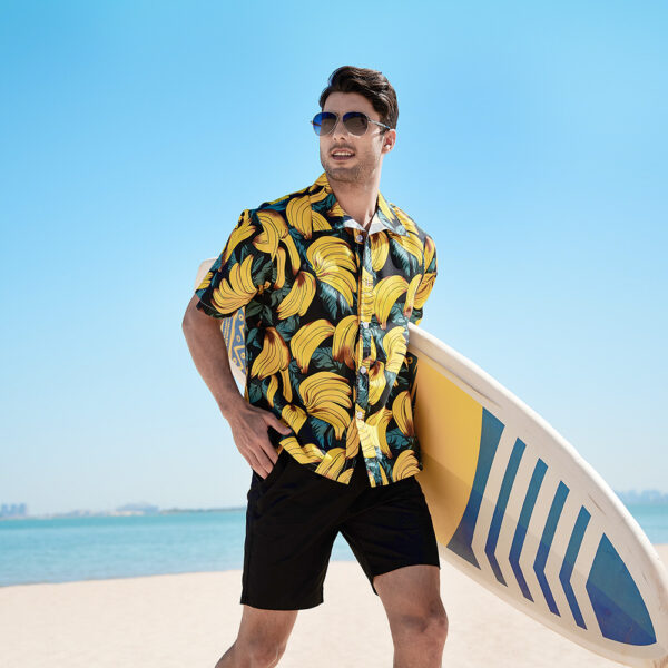 Summer Beach Shirt Men's Summer Breathable Beach Short - Image 3