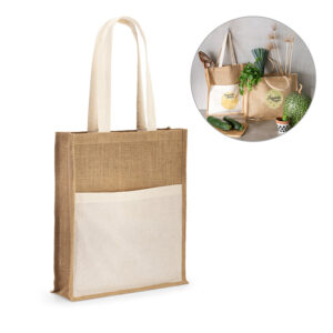 Custom Logo Jute Shopping Bag ECO Reusable Burlap Handbag Portable Shopping Bag