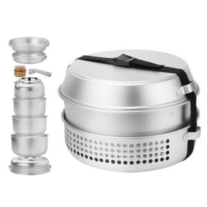 Portable Outdoor Camping Gas Stove Aluminium Free Cookware Set Frying Pan Pot Hiking Stove Set