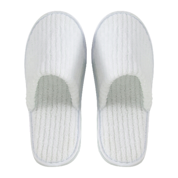 Striped Coral Fleece Hotel Slippers High Quality Hotel Slippers Custom Logo - Image 8