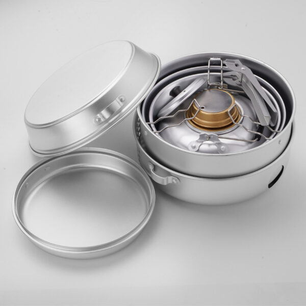 Portable Outdoor Camping Gas Stove Aluminium Free Cookware Set Frying Pan Pot Hiking Stove Set - Image 2