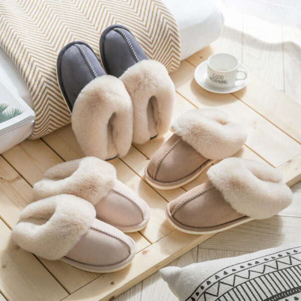 Winter Soft Indoor Warm Fluffy Slippers with Real Cowhide Upper 100% Pure Wools and Oxfords Soles - Image 7