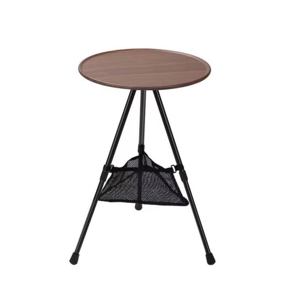 Modern Boutique Folding Round Table Wooden Grain - Image 4