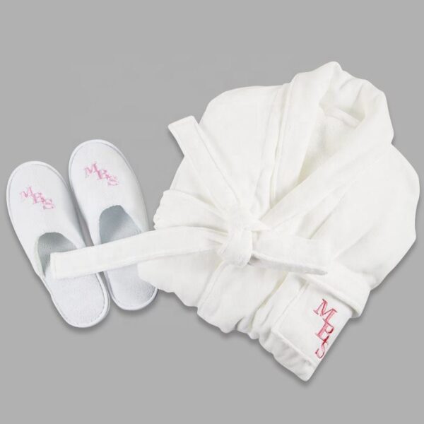 Wholesale Bathrobe Set with Cotton Slippers Luxury Hotel Bathrobe Hotel Slippers Customized - Image 2