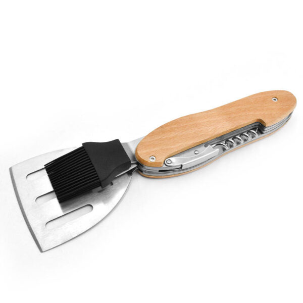 Multifunction Folding Bottle Opener Outdoor BBQ Multitoos Wood Handle - Image 5