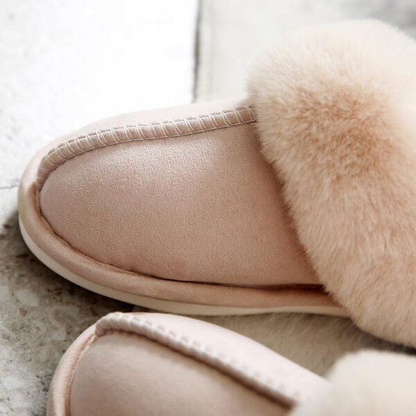 Winter Soft Indoor Warm Fluffy Slippers with Real Cowhide Upper 100% Pure Wools and Oxfords Soles - Image 9