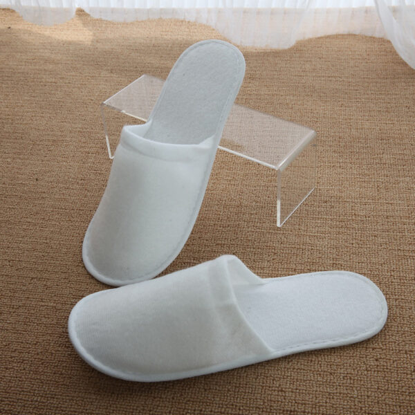 Cheap Hotel Disposable Slippers with Whiteboard Velvet Anti-slip Sole Disposable Slippers Hotels - Image 7