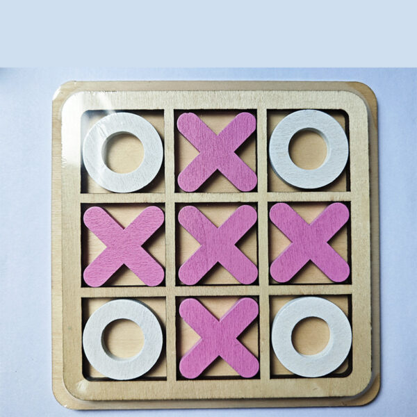 Wooden XO Tic Tac Toe Casual Versus Board Game Chess Game Funny Game For Kids - Image 6