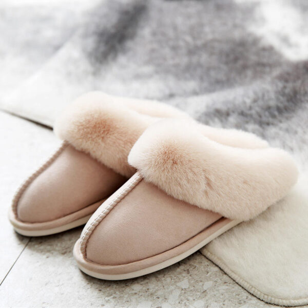 Winter Soft Indoor Warm Fluffy Slippers with Real Cowhide Upper 100% Pure Wools and Oxfords Soles - Image 5