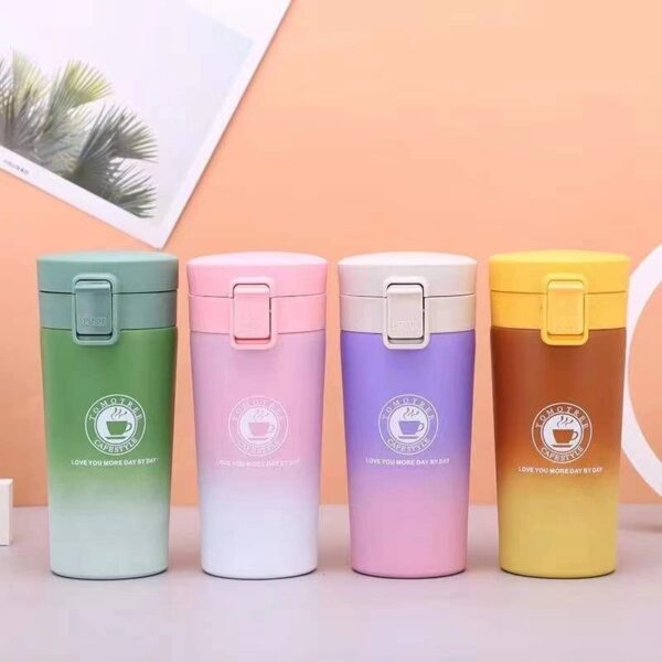 Stainless Steel Insulated Car Mug with Bouncing Lid - Image 9