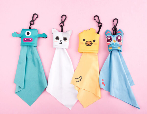 Custom Eco-friendly RPET Glasses Cloth Keychain - Image 4