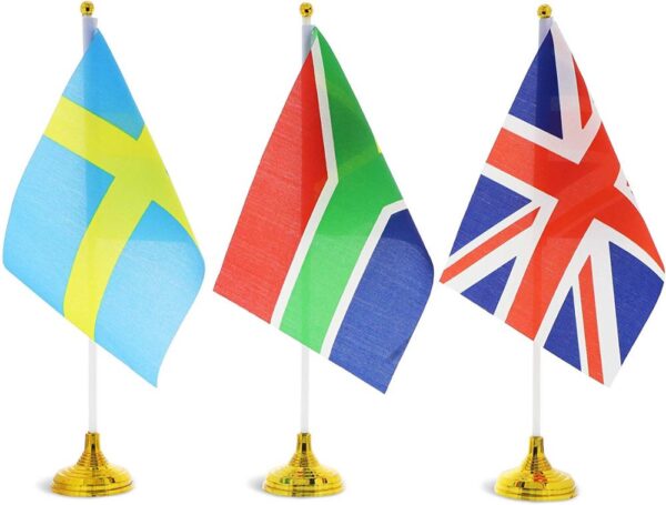 Custom Blank Desktop Table Flag Country Desk Flags with Stands - Image 6