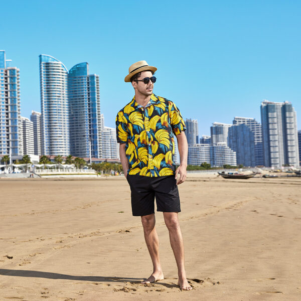 Summer Beach Shirt Men's Summer Breathable Beach Short - Image 4