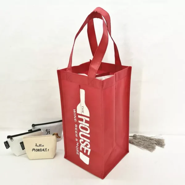 Custom Reusable Wine Non-Woven Shopping Bags - Image 4