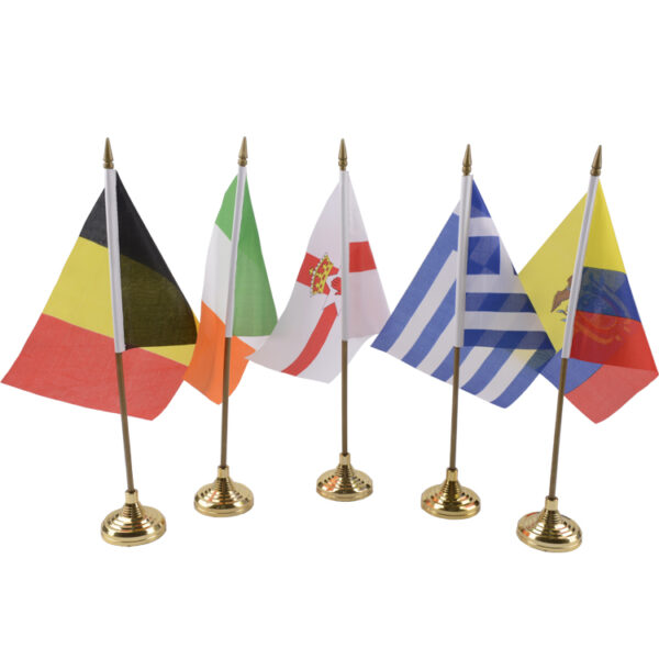 Custom Blank Desktop Table Flag Country Desk Flags with Stands - Image 3