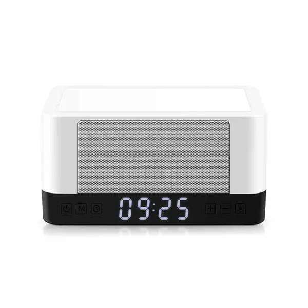 Wireless Alarm Clock Speaker - LED Night Light, TF Card Support