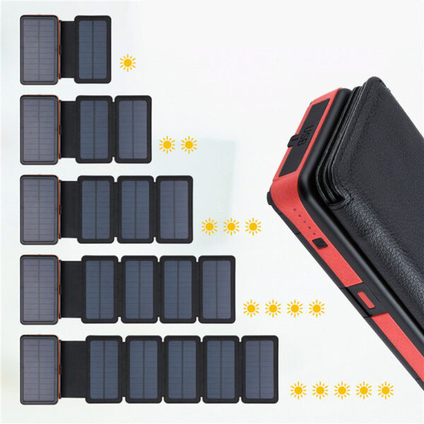 8000mAh Solar Power Bank - Dual USB, Foldable Panel - Image 7