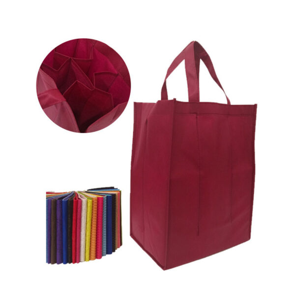 Custom Reusable Wine Non-Woven Shopping Bags - Image 2