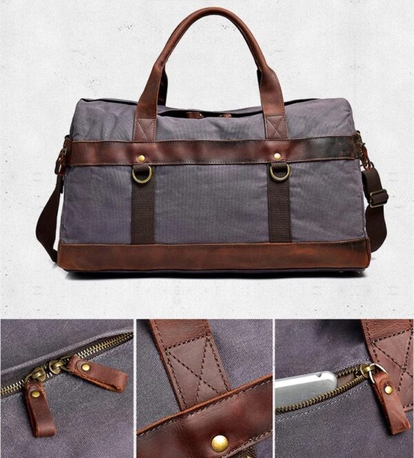 Vintage Sport Bag Canvas Duffle Bag - Image 7