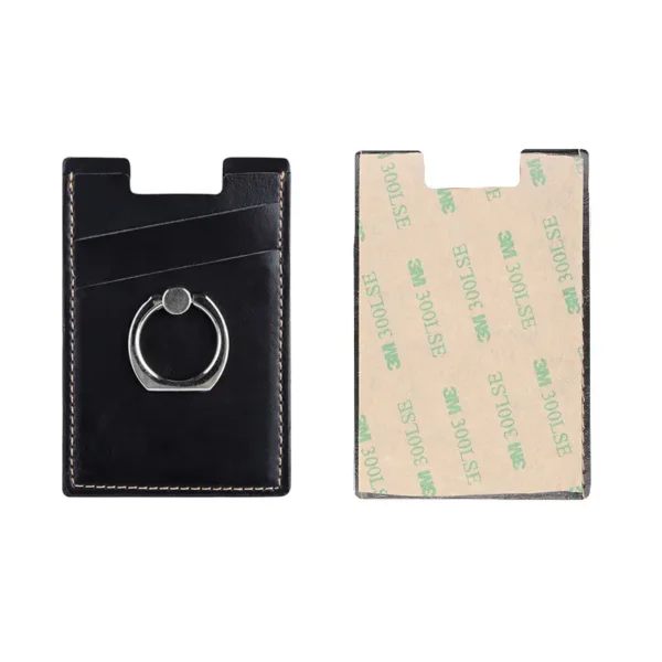 Leather Wallet Phone Case - Universal Card Slot, 3M Sticker, Finger Ring - Image 3