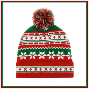 Acrylic Knitted Beanie Hat Pompom Fur Ball Trendy Hat Christmas Style Bean Hat