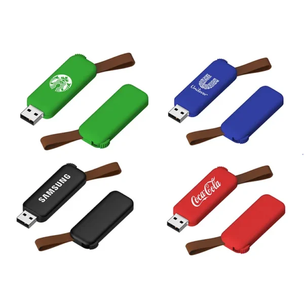 High-Speed Mini USB Flash Drive - PU Leather Holder Gift - Image 2