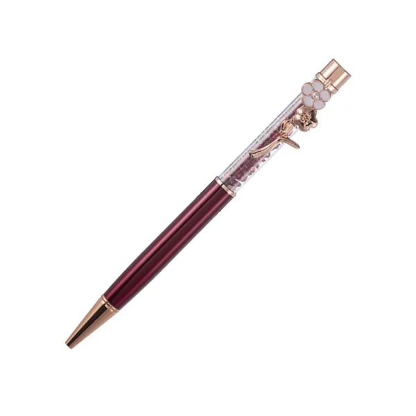 Diamond Flower Metal Quicksand Pen - Rose Gold Office Gift - Image 5