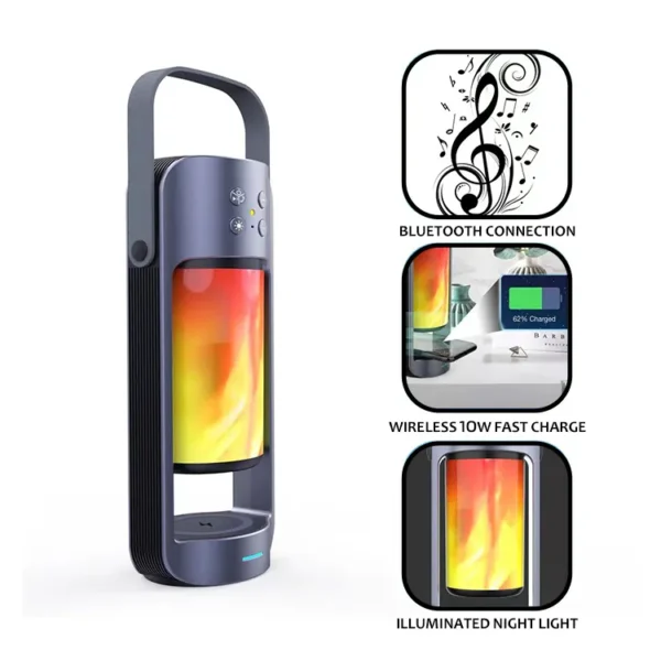 Wireless Speaker Alarm Clock - LED Night Light, HIFI Sound - Image 5