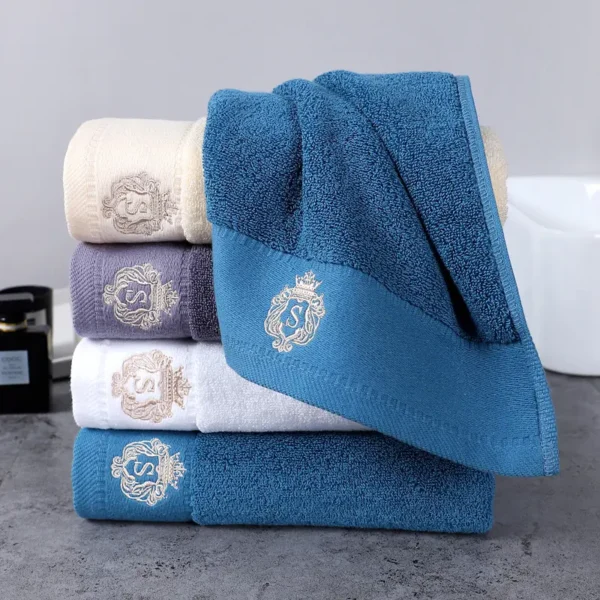 5-Star Hotel Cotton Towels - Custom Logo Absorbent Bath Hair Towels - Image 2