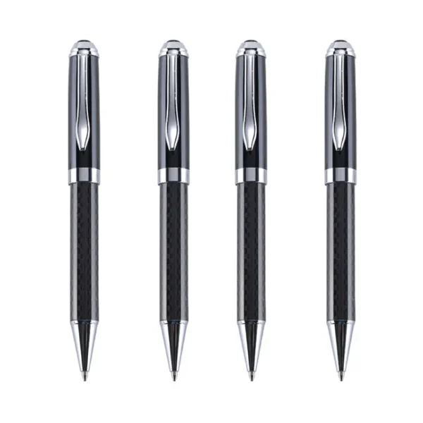 Luxury Carbon Fiber Pen - Silver Clip, Heavy Metal Gift - Image 3
