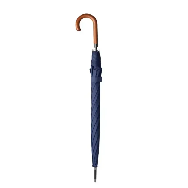 Wooden J Handle Umbrella - Auto Open Custom Logo Straight Umbrella for Hotel Ad - Image 2