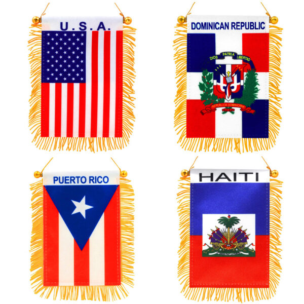 Custom National Flags - Window Car Suction Cup Pennant