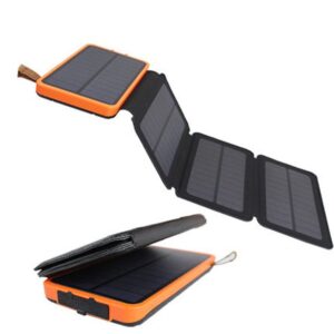 8000mAh Solar Power Bank - Dual USB, Foldable Panel