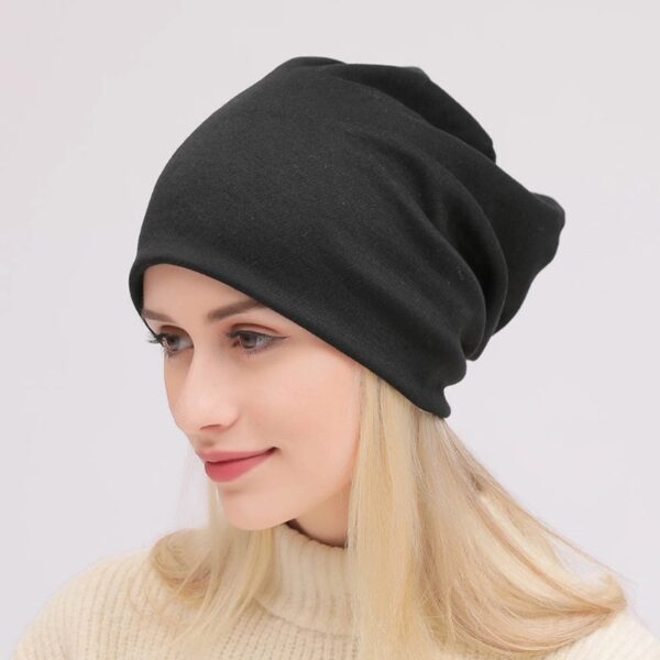 Unisex Cotton Beanie Hat Stretch Bonnet Winter Beanies Hats - Image 4